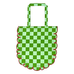 Bitossi - Dama Green Check Cotton Tote Bag | Green