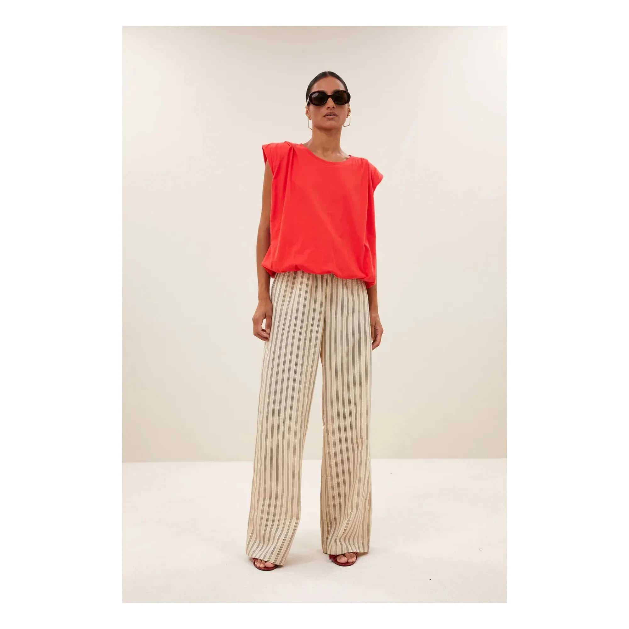 By Bar - Joan Pants Striped | White