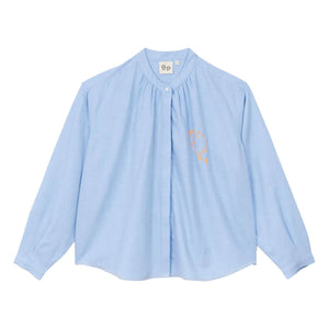 a.p - Engrace Oxford Blouse | Light Blue