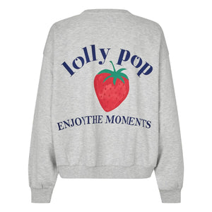 Lollys Laundry - Sydney Sweat Strawberry Baumwolle | Grau