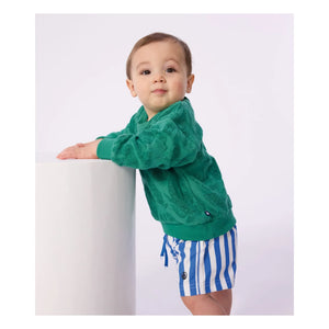 Petit Bateau - Baby Striped Recycled Fiber Swimsuit Shorts | Blue