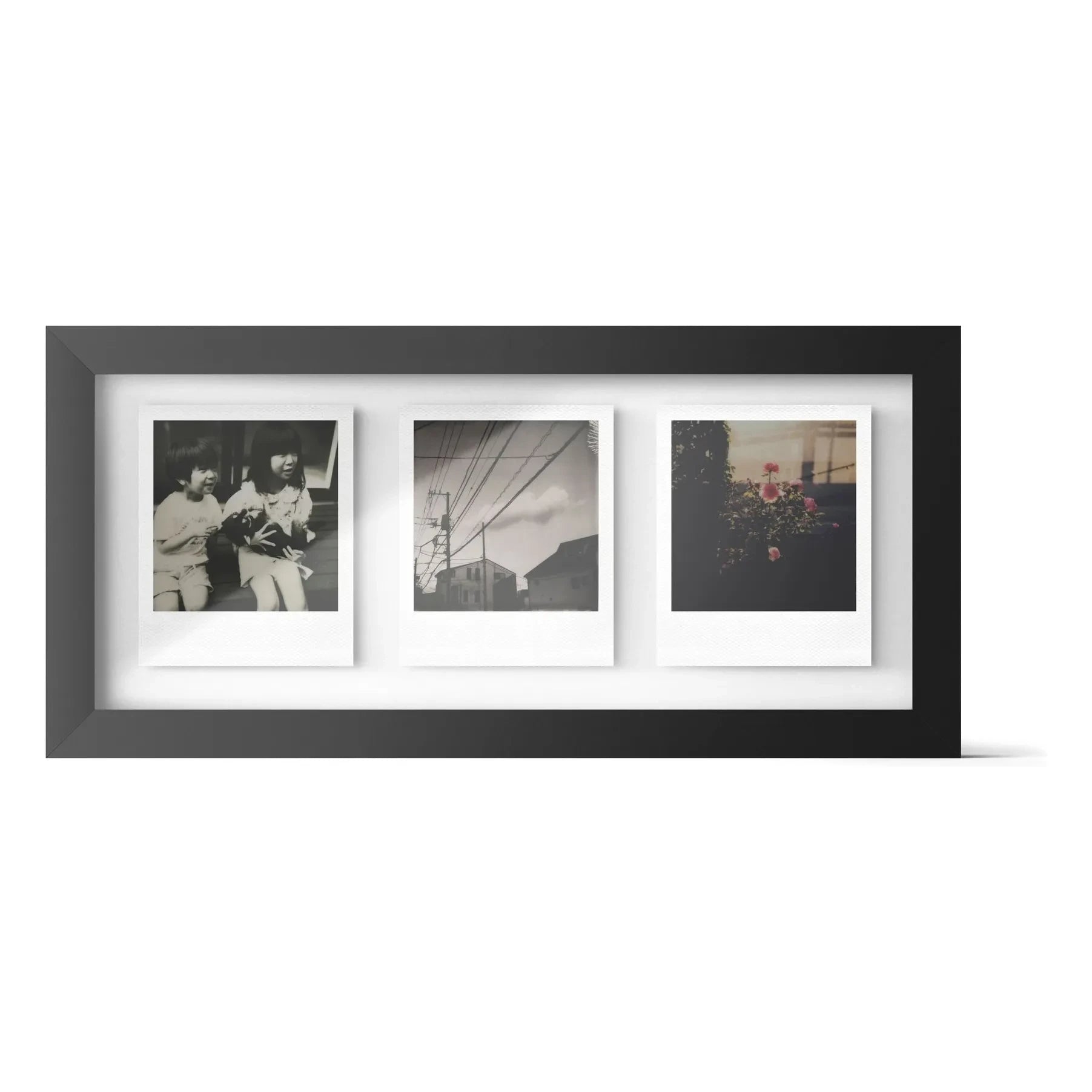 Polaroid - Üç Polaroid için fotoğraf çerçevesi | Siyah