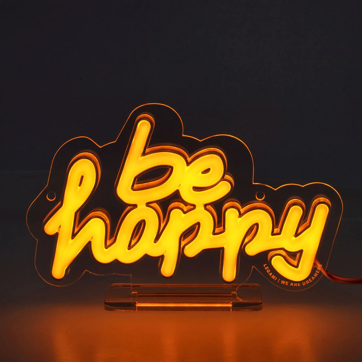 Legami - Mini Neon-Effect LED Sign - It's a Sign Mini - Be Happy