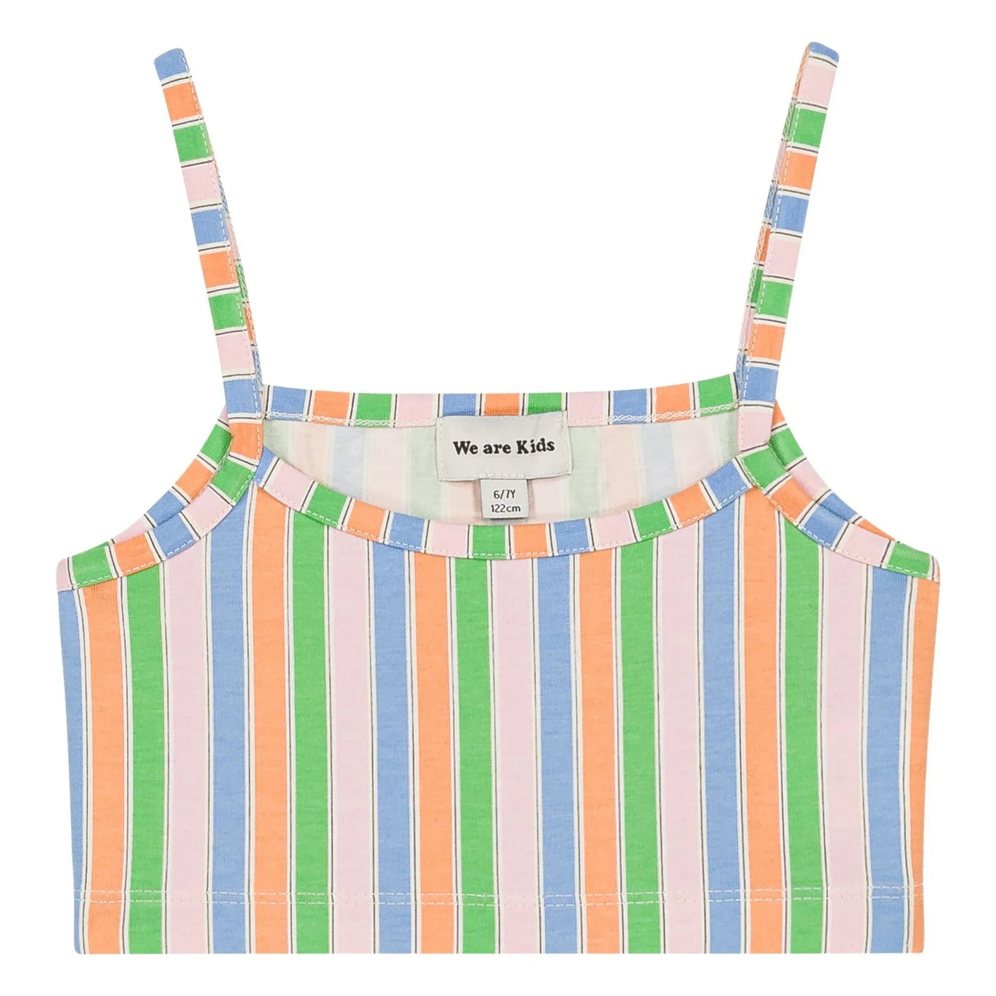 We Are Kids - Vic Striped Organic Cotton Crop Top | Pale Pink