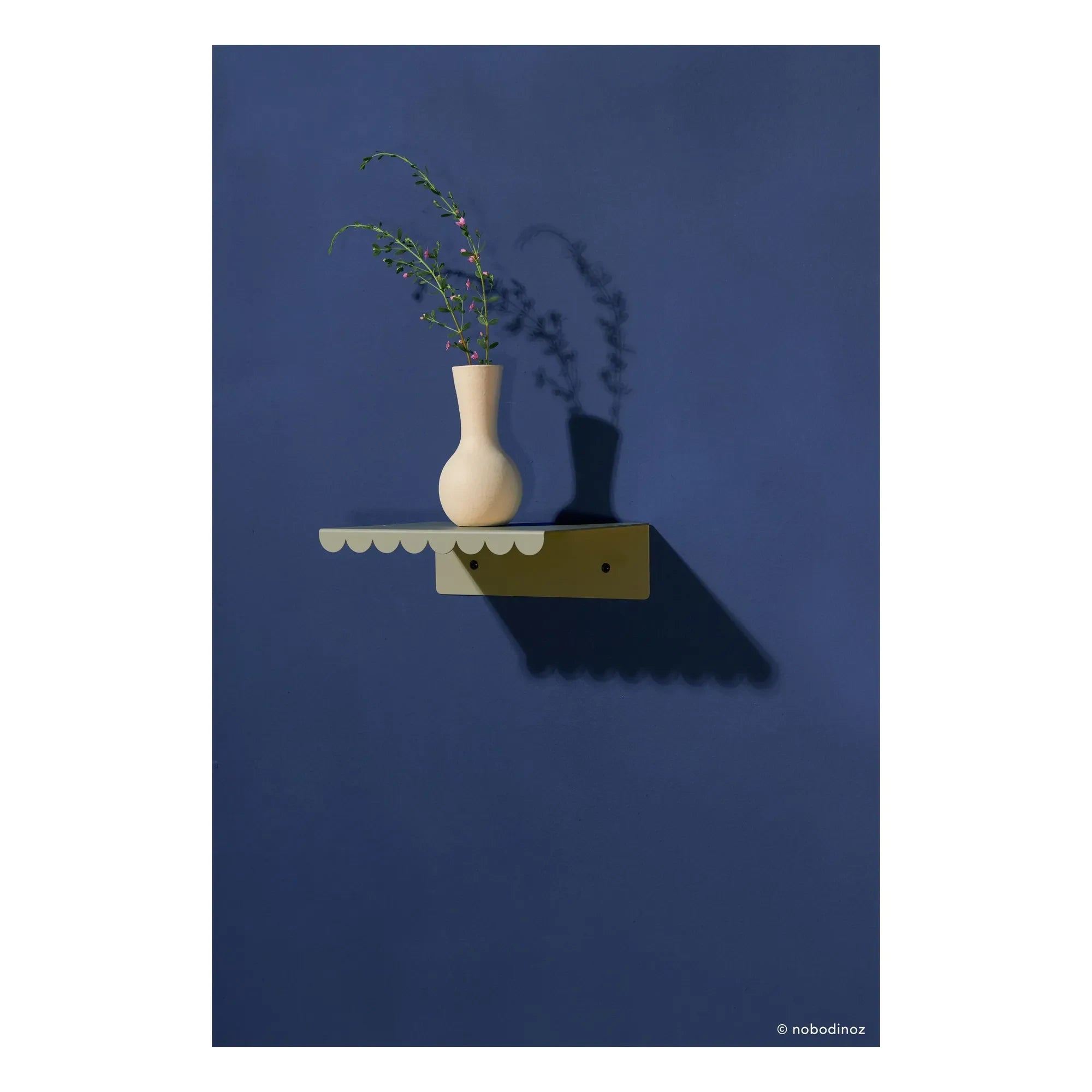 Nobodinoz - Vibes duvar rafı 20x16 cm | Sage