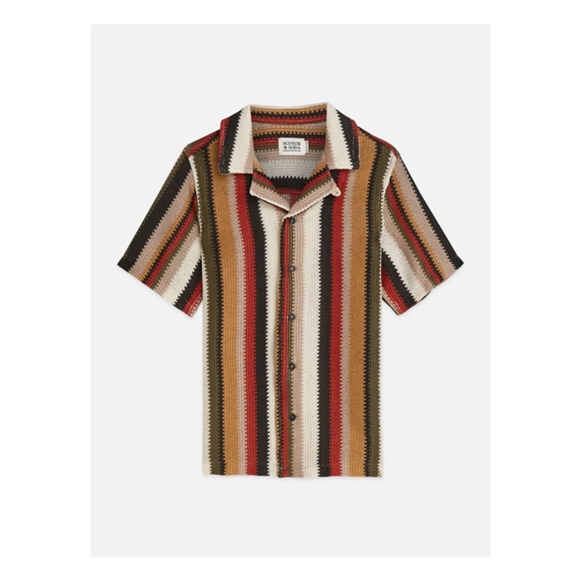 Scotch & Soda - Çizgili File Gömlek | Kırmızı