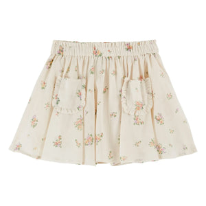 Emile et Ida - Bio-Baumwollrock mit Blumenmuster | Creme