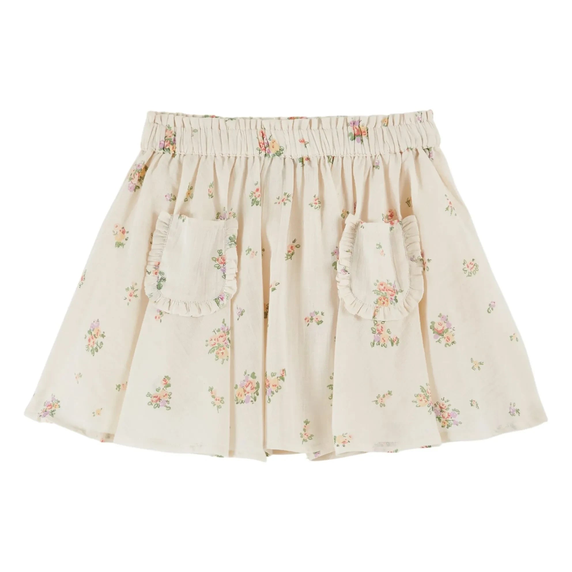 Emile et Ida - Bio-Baumwollrock mit Blumenmuster | Creme
