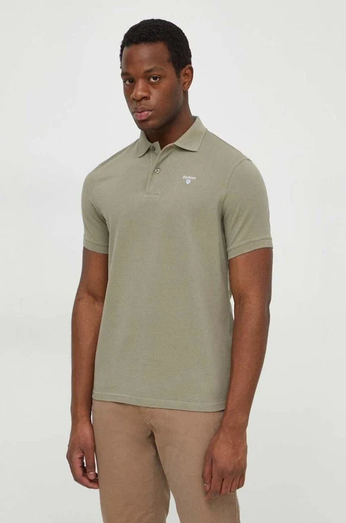 Barbour yakalı erkek pamuklu tişört ESSENTIALS