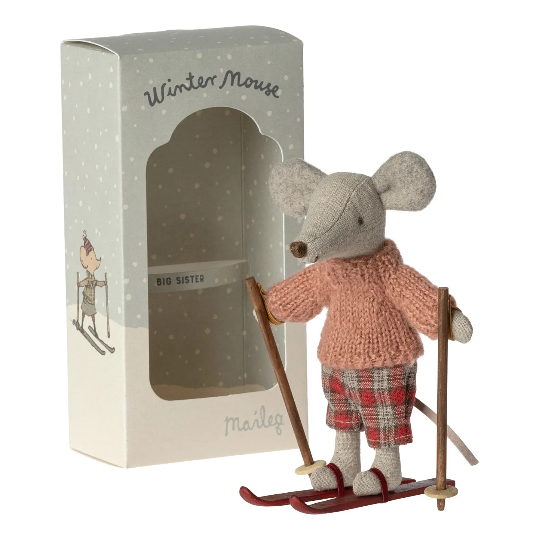Maileg - Schwester Maus und Skier-Set
