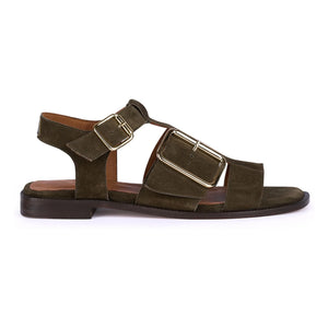 Anthology Paris – Rosilda Wildledersandalen | Olivgrün