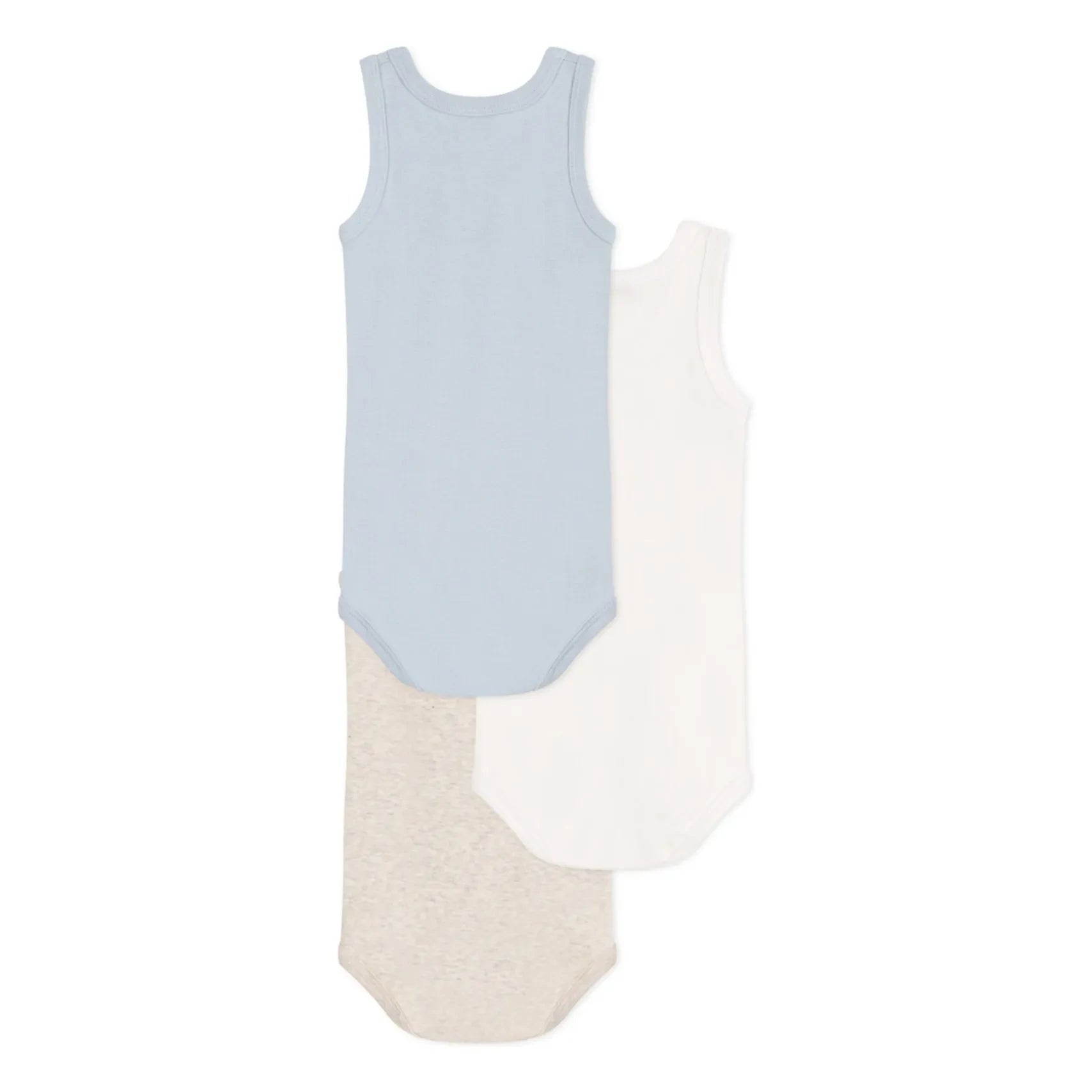 Petit Bateau - 3'lü Düz Askısız Body Seti | Mavi