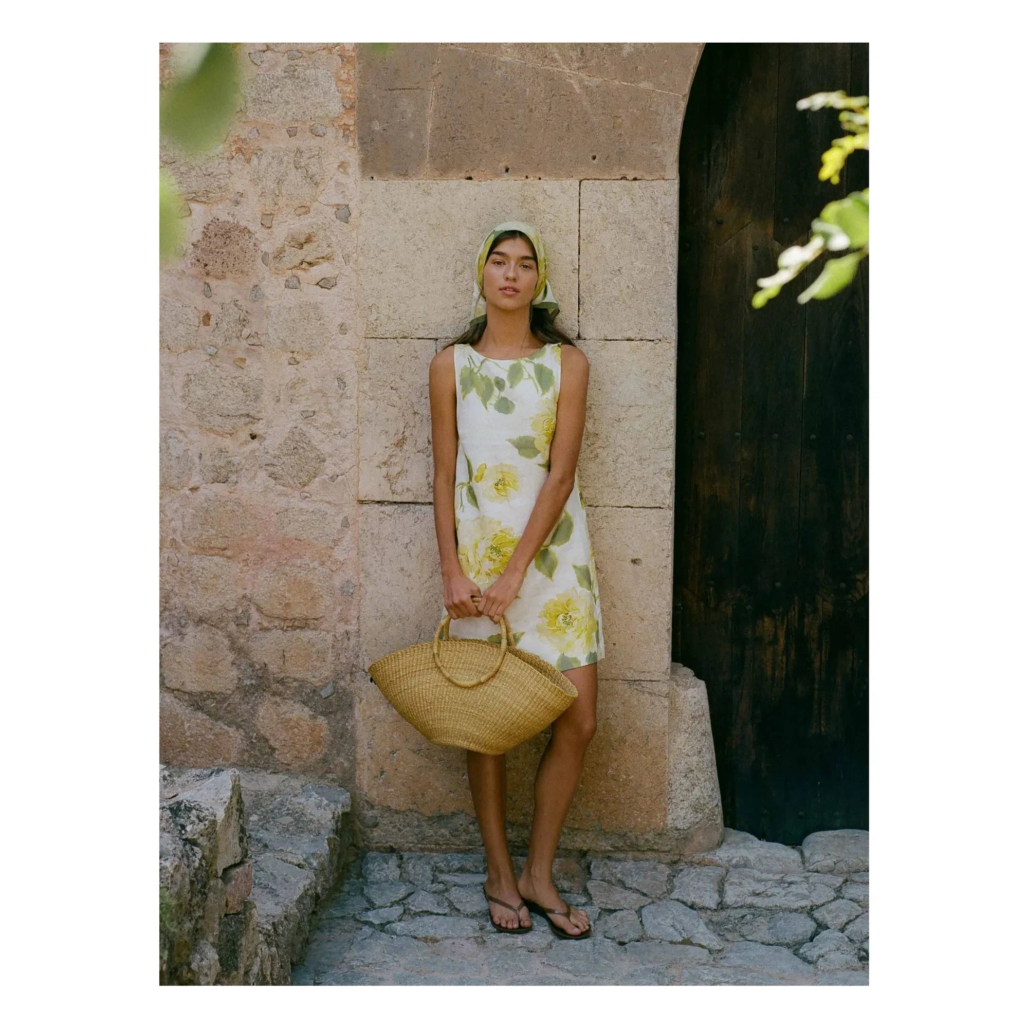 Peony - Keten Shift Elbise | Sarı