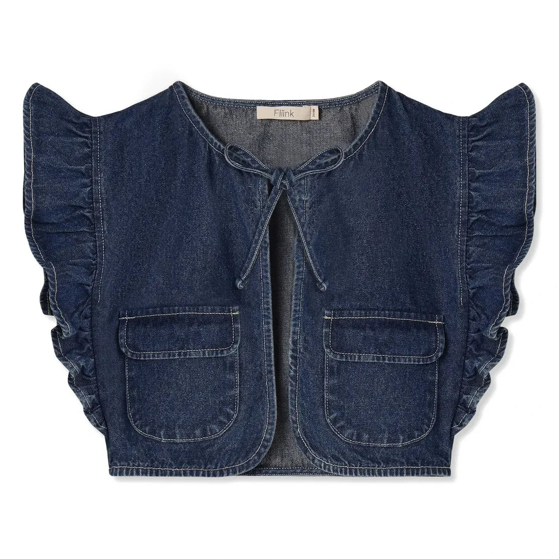 Fliink - Don Denim Kolsuz Ceket | Koyu Mavi