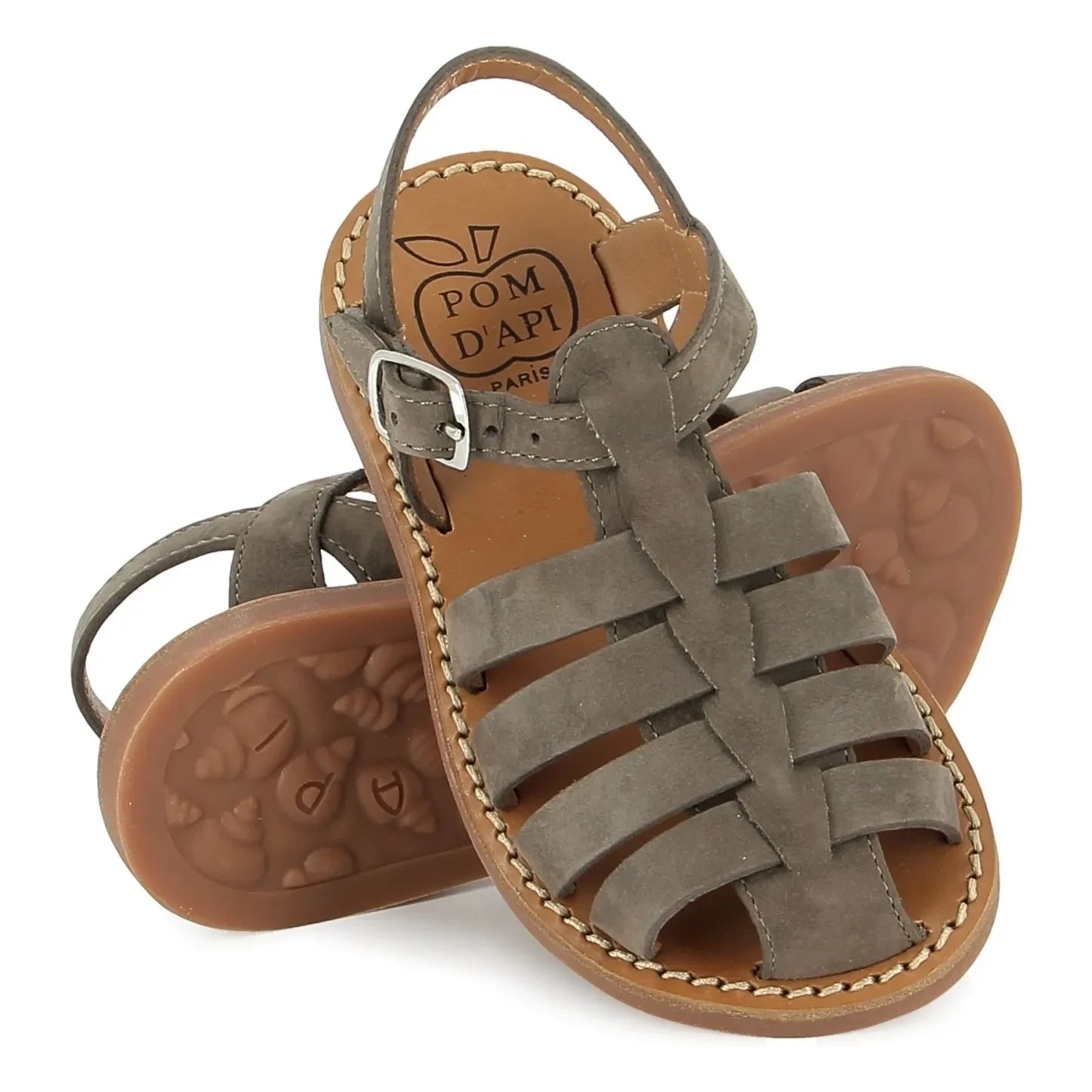 Pom d'Api - Sandaletler Beach-Stitch Dad Nubuk | Haki