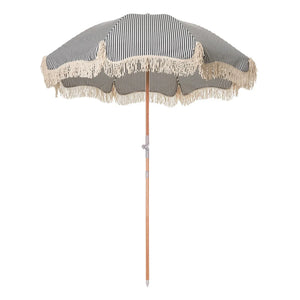Business & Pleasure Co. - Premium Fringed Beach Umbrella | Navy Blue
