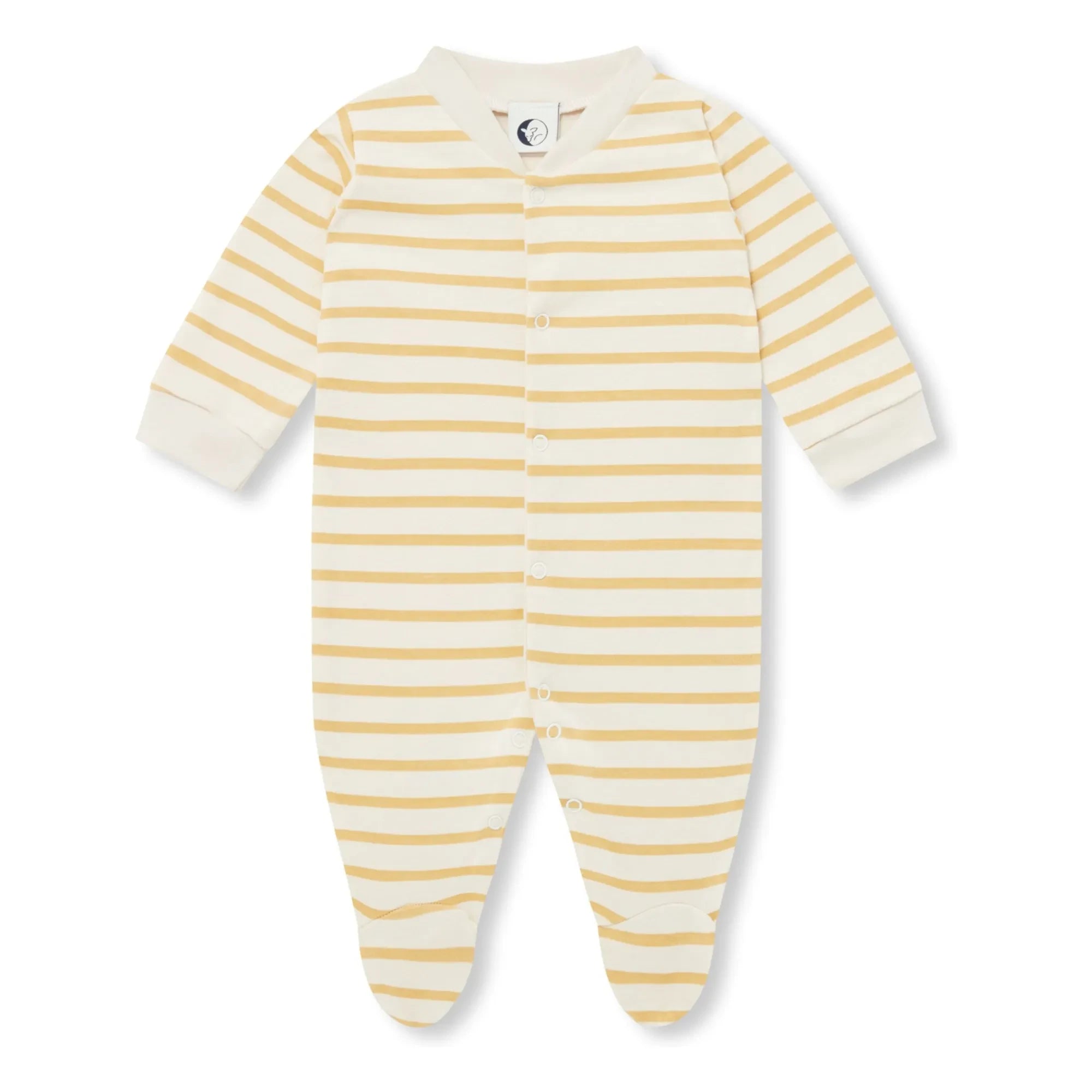 Sleepy Doe - Ayaklı organik pamuklu çizgili pijama | Sarı