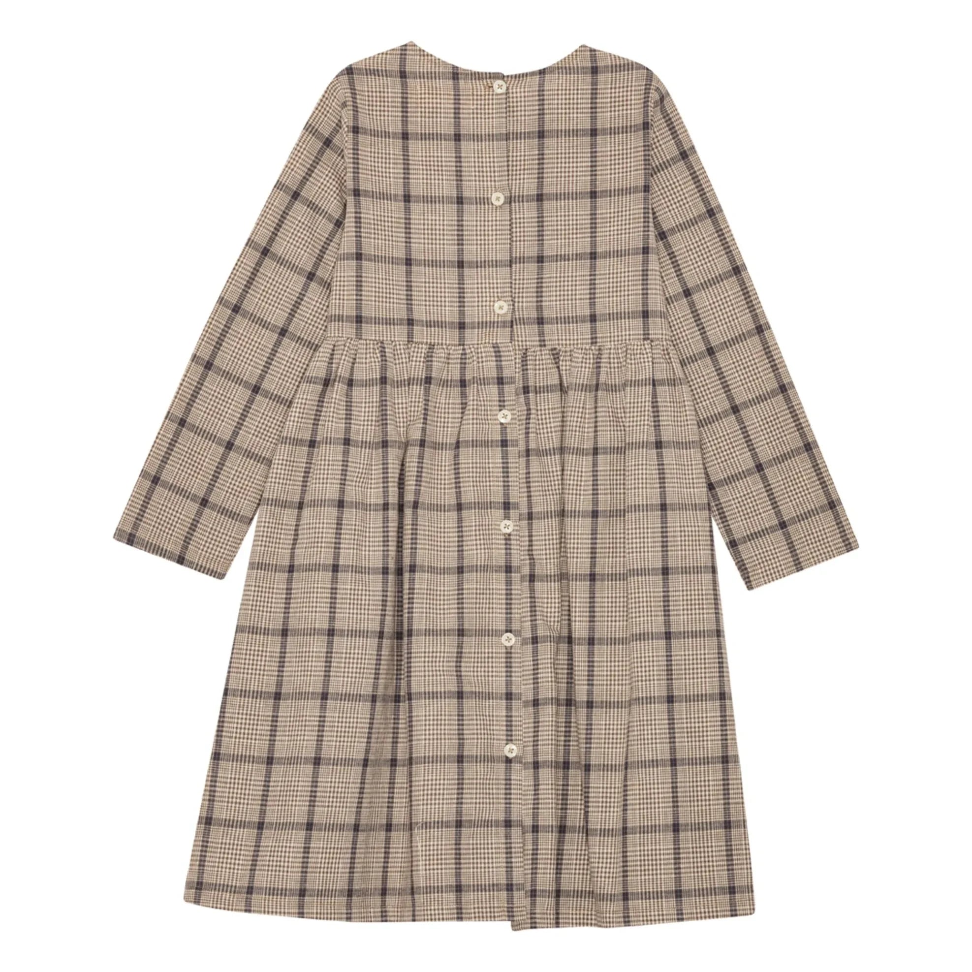 brunobruno nation - Vita Kleid Leinen und Bio-Baumwolle Karos | Braun