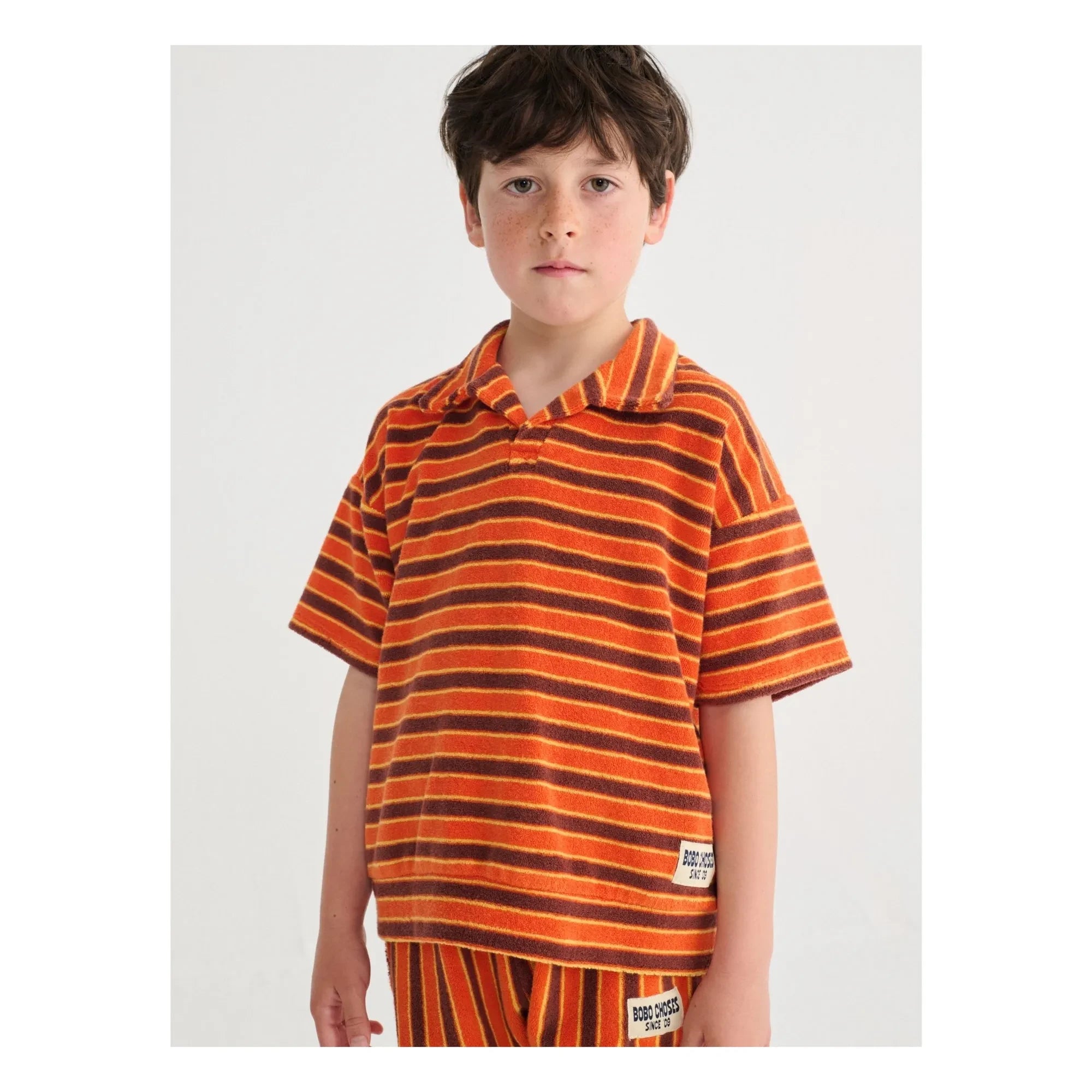 Bobo Choses - Çizgili Terry Polo | Turuncu