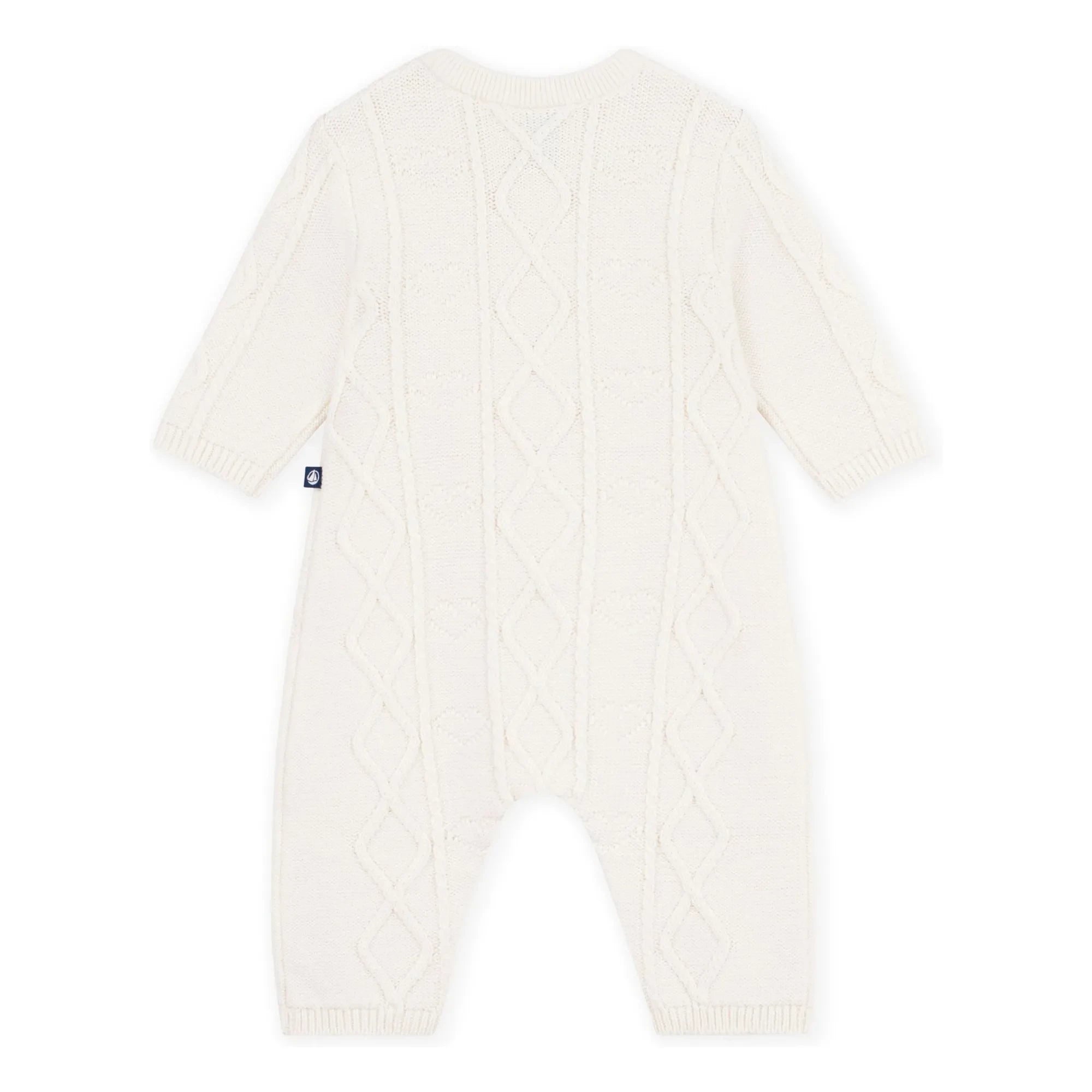 Petit Bateau - Yün Bükümlü Örgü Tulum | Beyaz