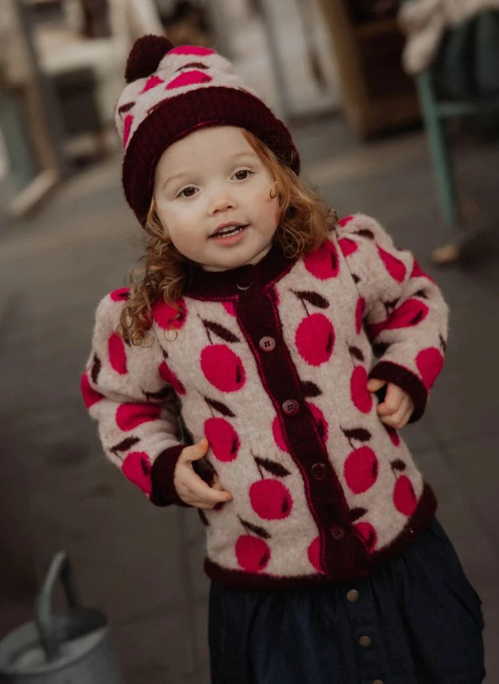 Fliink - Cherry Star Alpaca Wool Beanie | Pink