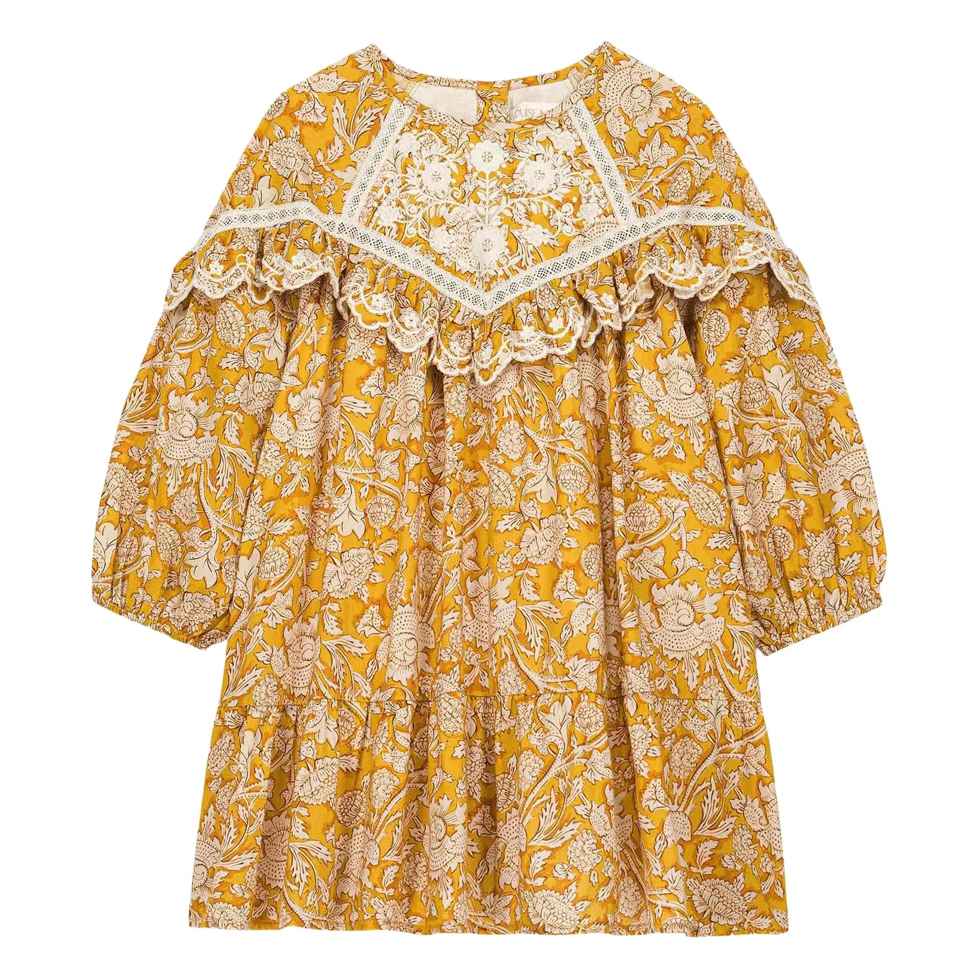 Louise Misha - Orana Fleurie Bio-Baumwollkleid | Honig