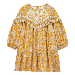 Louise Misha - Orana Fleurie Bio-Baumwollkleid | Honig
