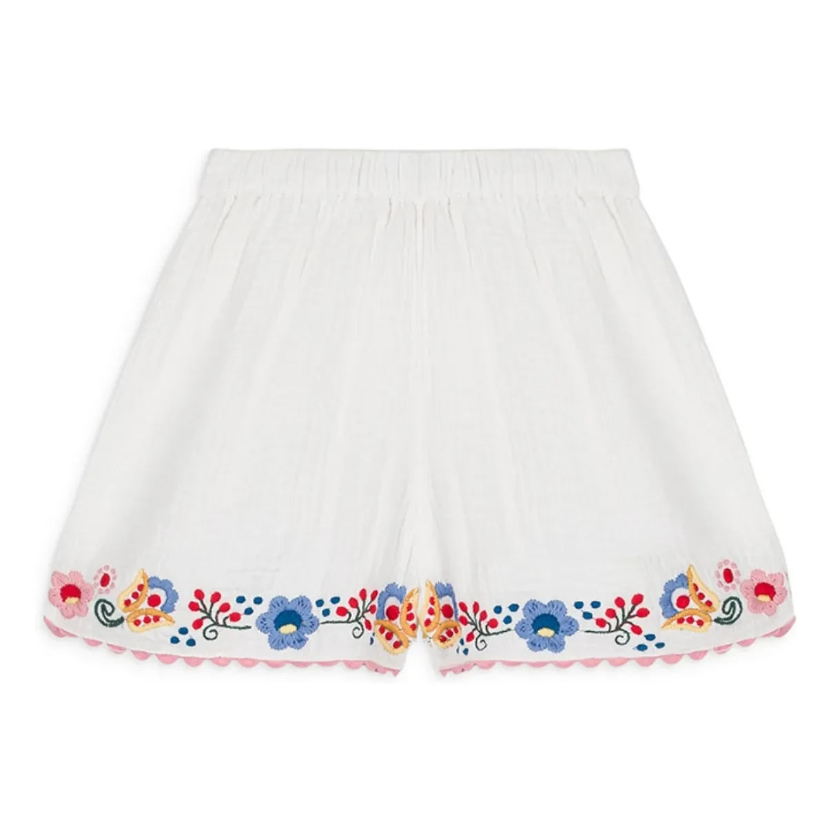 Louise Misha - Vally Organic Cotton Gingham Shorts | White