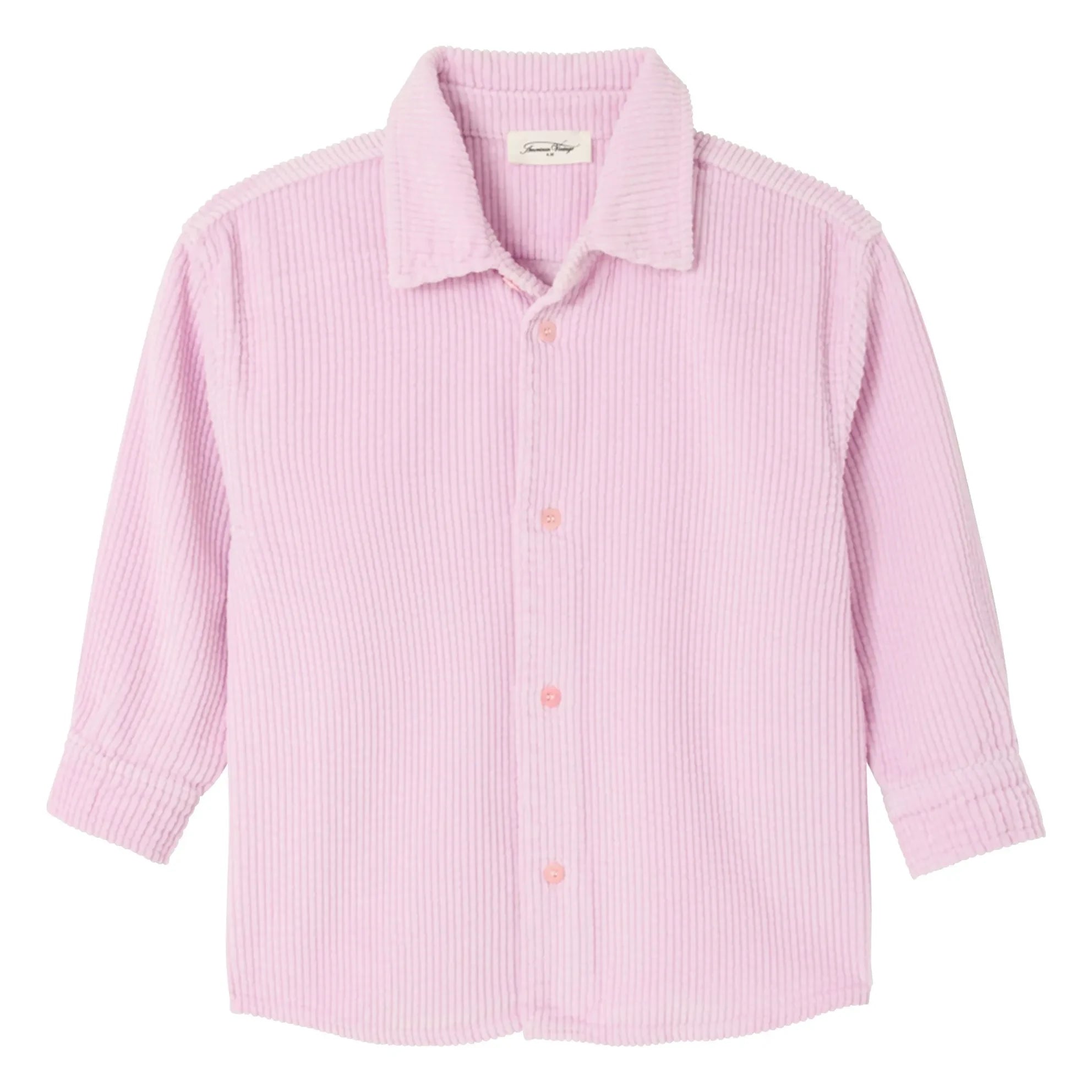 American Vintage - Padow Organik Pamuk Kadife Gömlek | Soluk Pembe