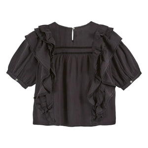 Emile et Ida - Cotton ruffled blouse | Black