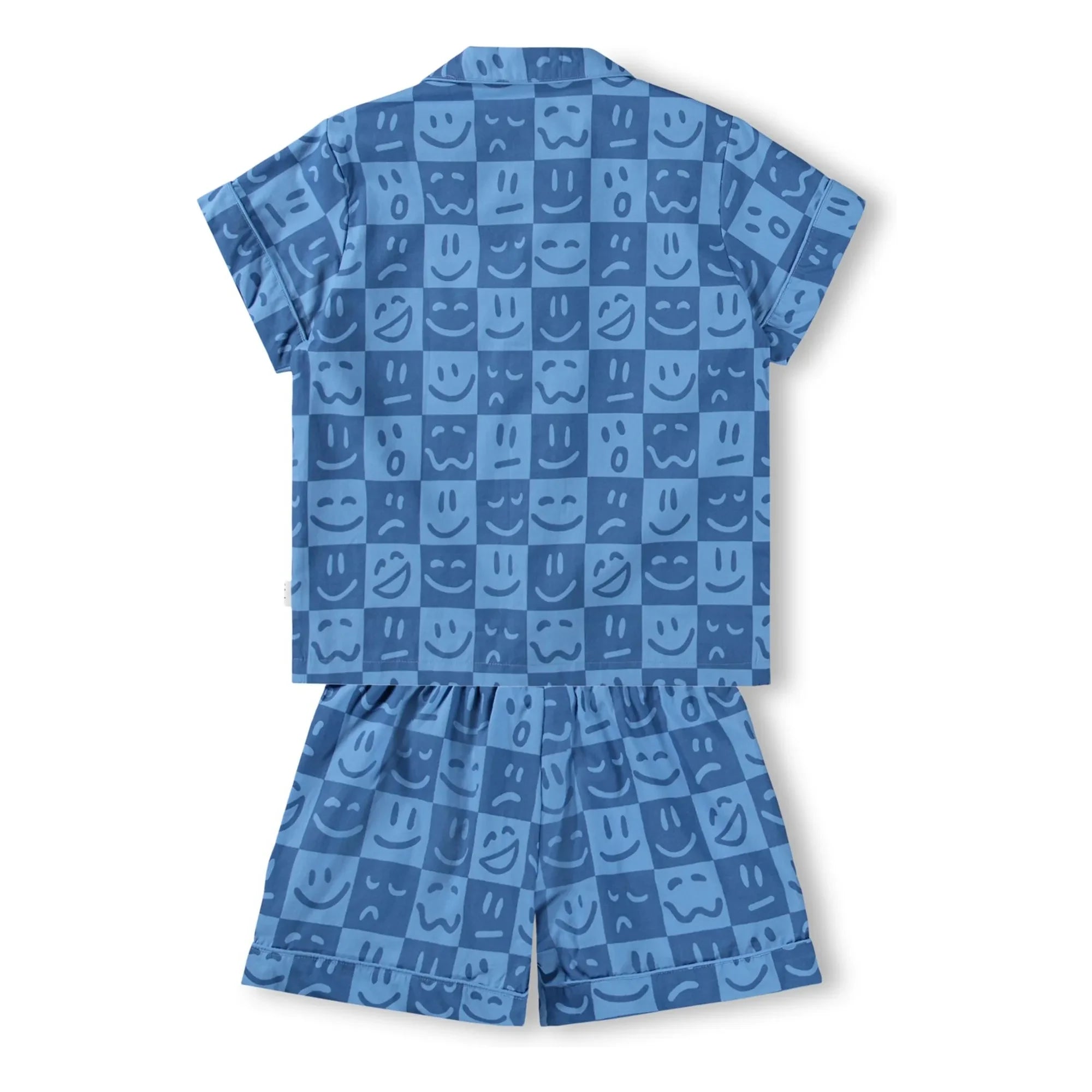 Molo - Lexi Damier Organik Pamuklu Kısa Pijama | Mavi