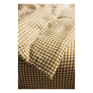 Gabrielle Paris - Gingham Yıkanmış Keten Nevresim Kılıfı | Sarı Köri rengi