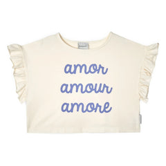Mipounet - Amour T-shirt Organik pamuk | Ekru