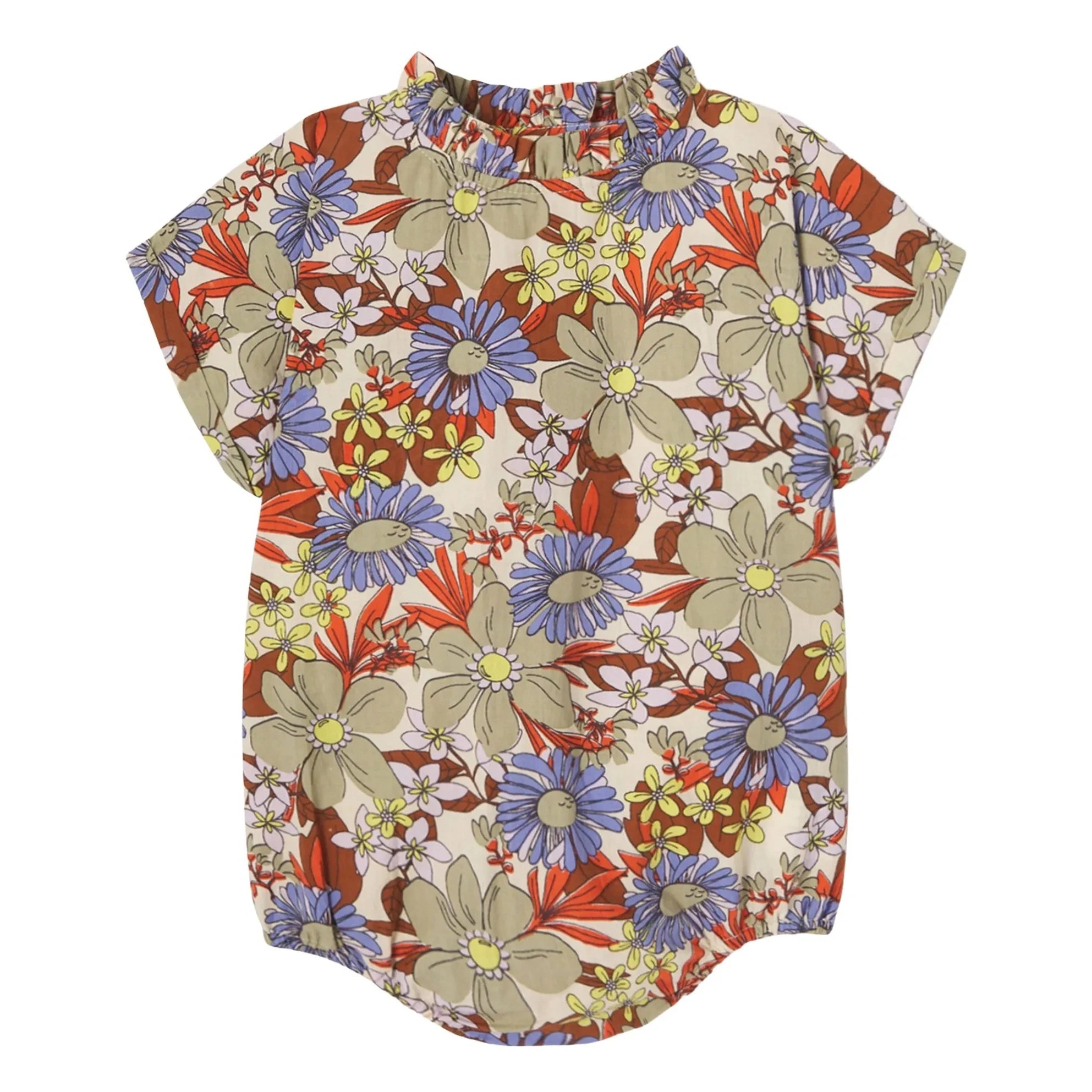 Apaches - Kalak çiçek desenli tulum | Yeşil