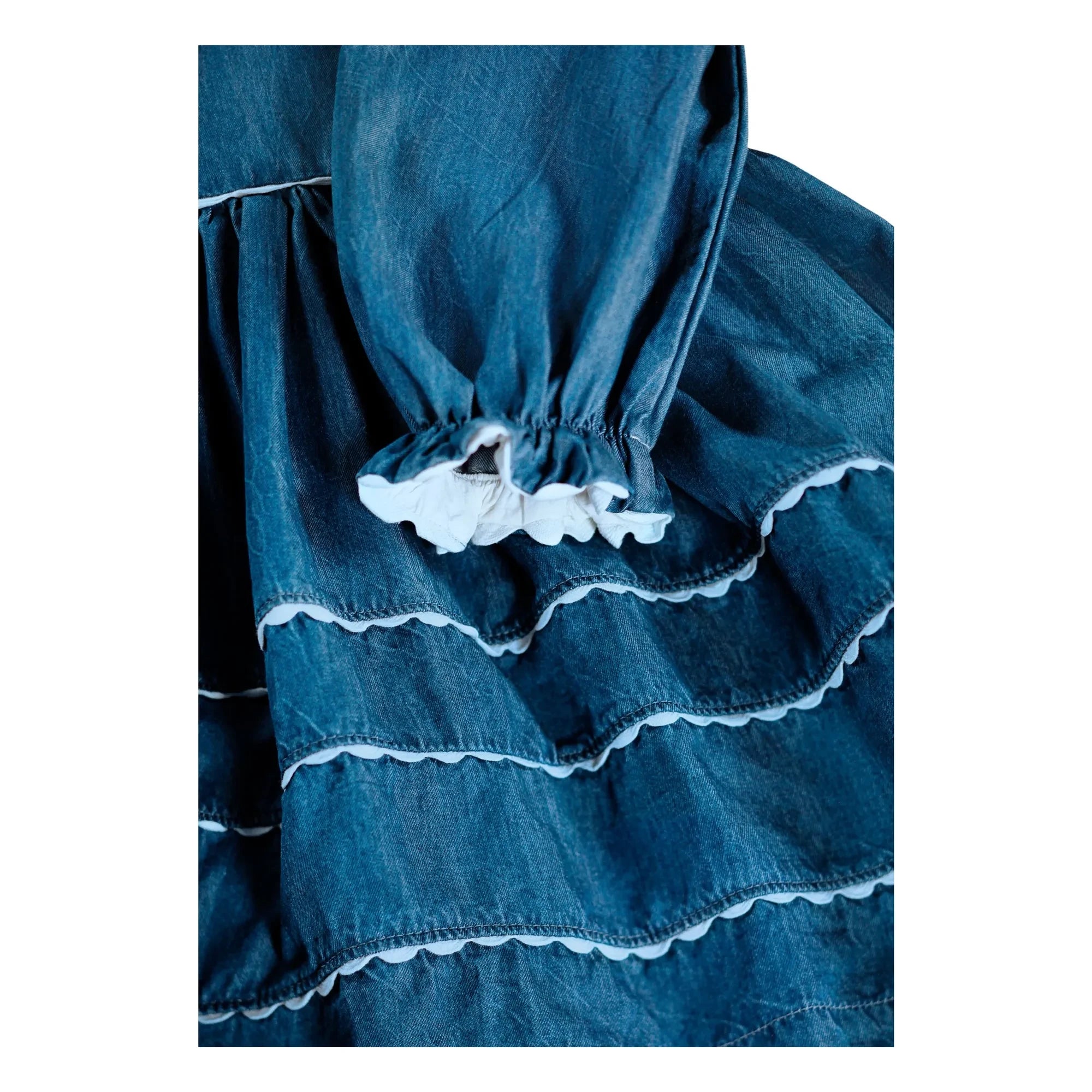 Molo - Caren Denim Organik Pamuk Dantel Elbise | Lacivert