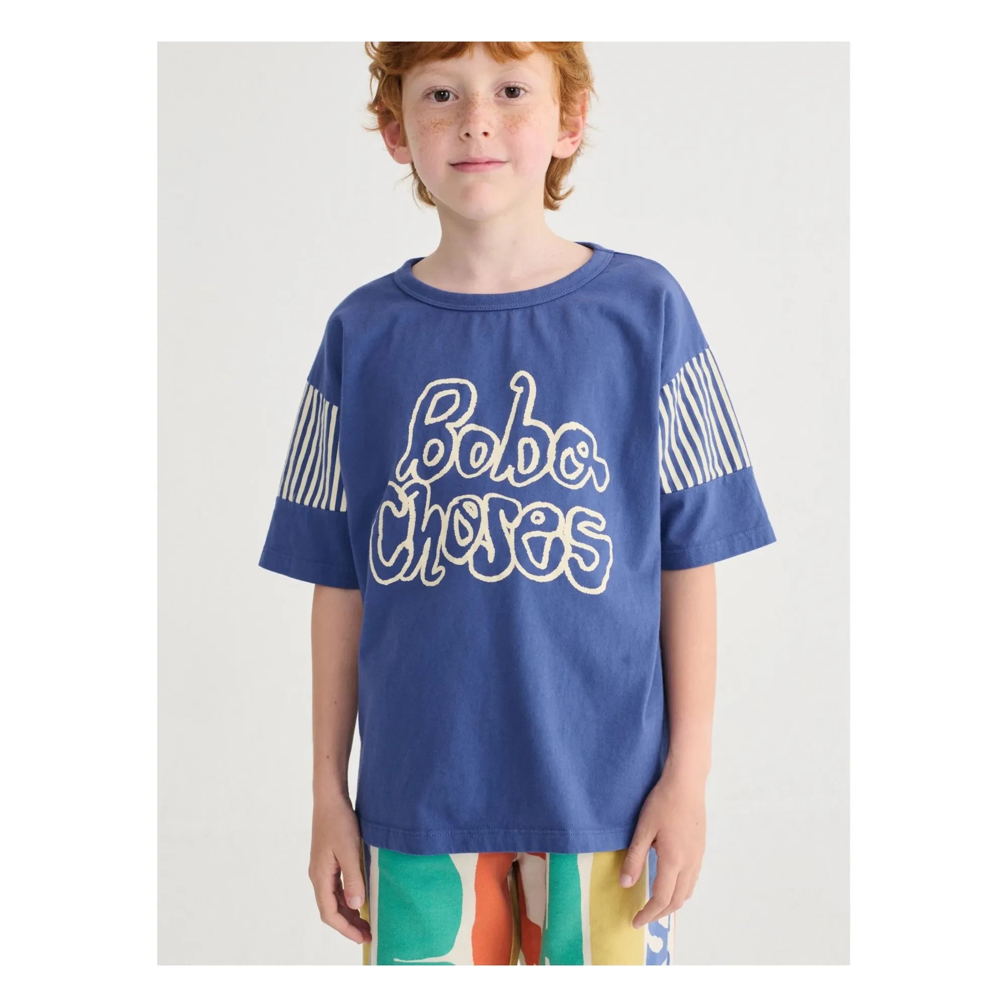 Bobo Choses - Bobo Choses Striped Organic Cotton T-Shirt | Blue