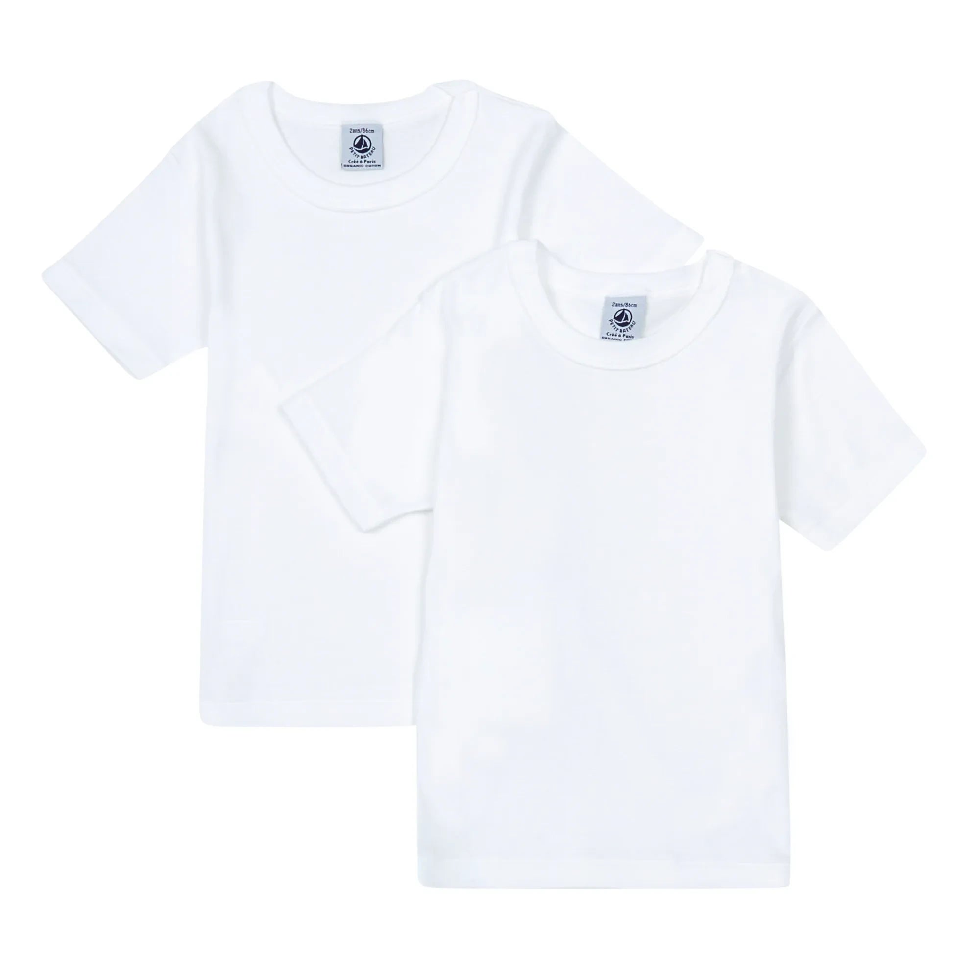 Petit Bateau - 2'li Organik Pamuklu Tişört Seti | Beyaz