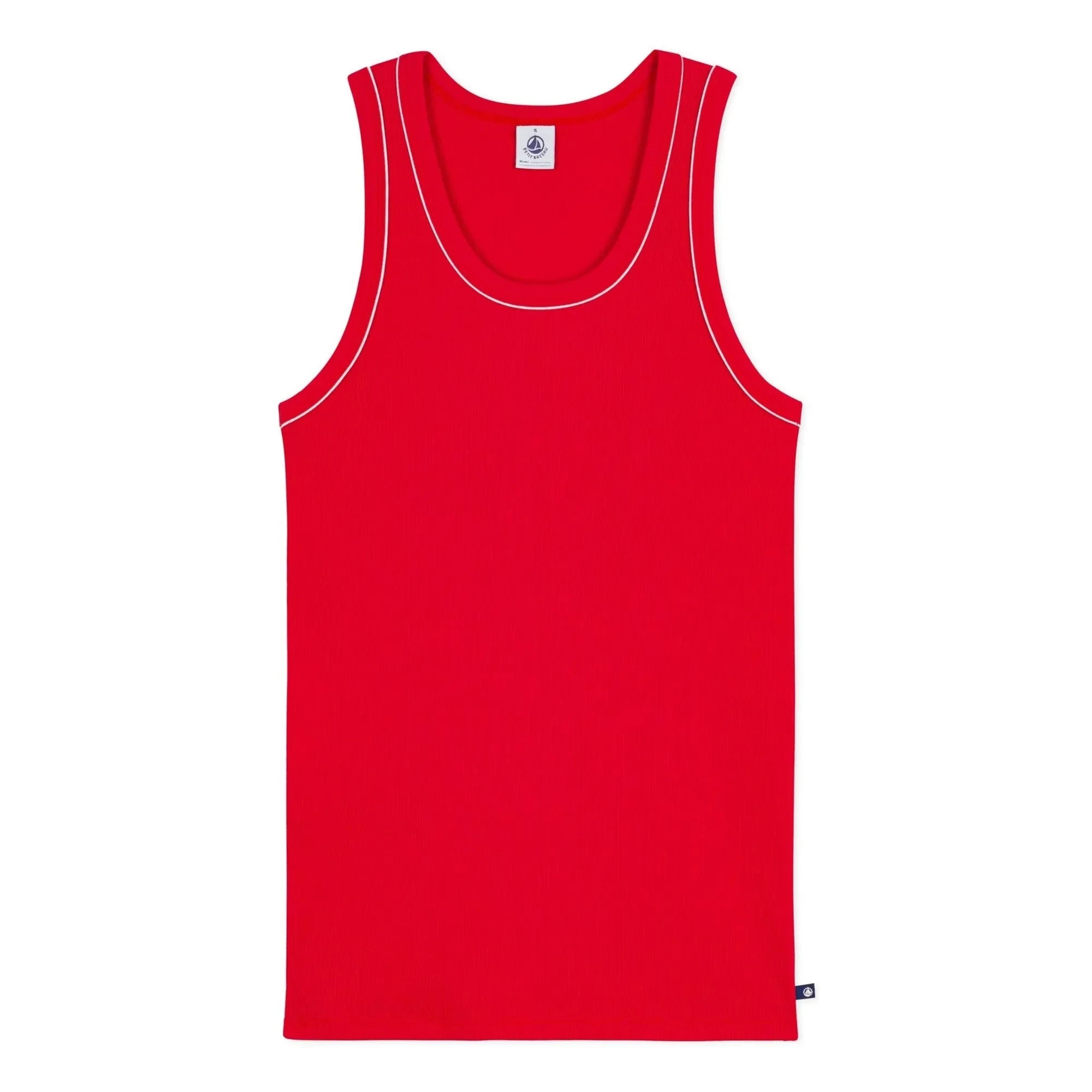 Petit Bateau - Rot geripptes Unterhemd