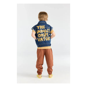 The Animals Observatory - Denim Hog Organic Cotton Sleeveless Jacket | Dark Blue