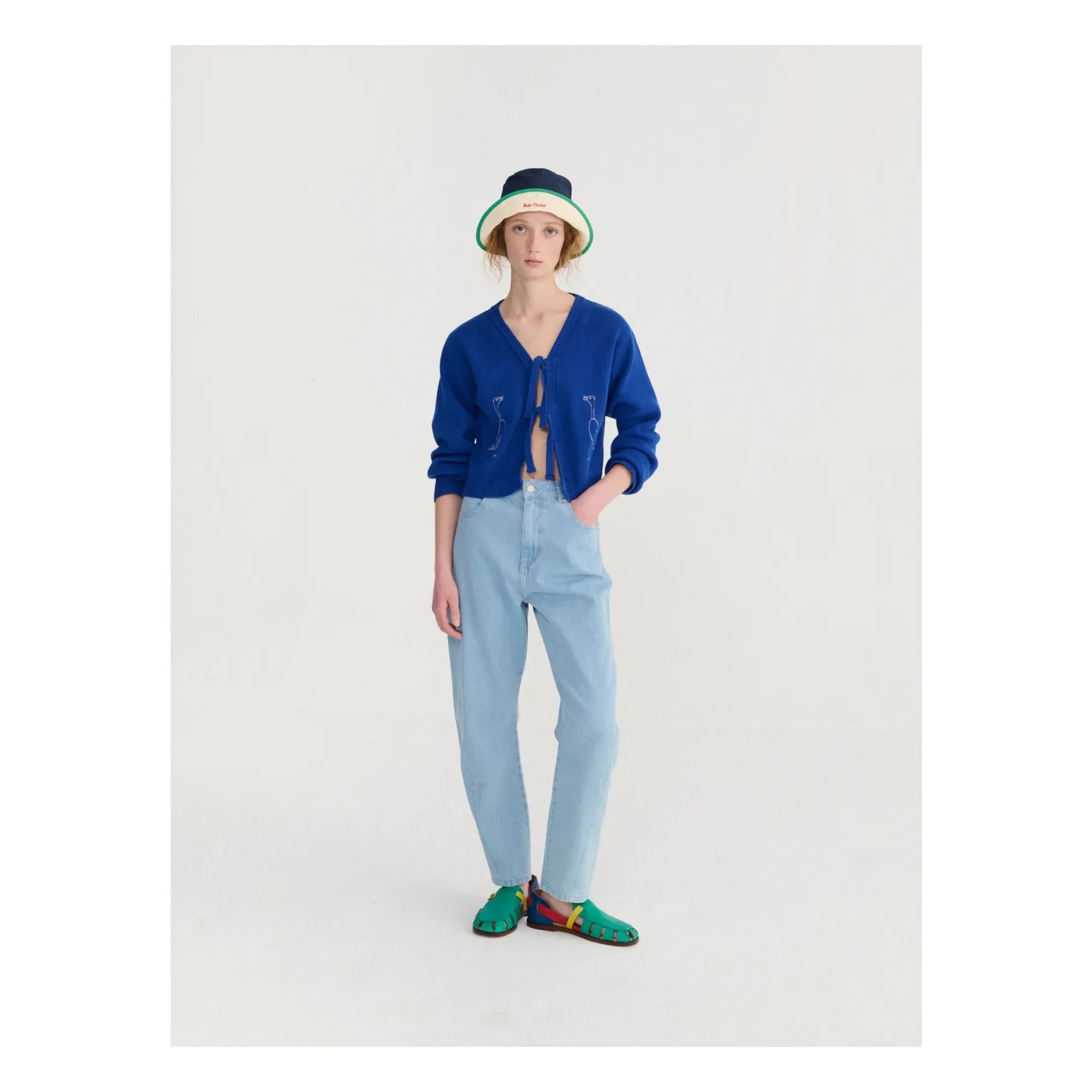 Bobo Choses – Mütze aus recycelter Baumwolle mit Farbblock-Design | Blau