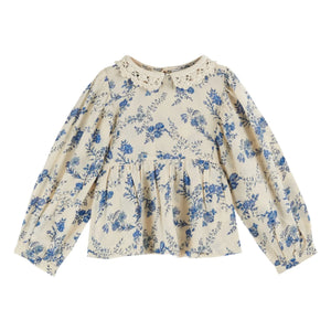 Emile et Ida - Fleurie Bluse mit Häkelkragen | Ecru