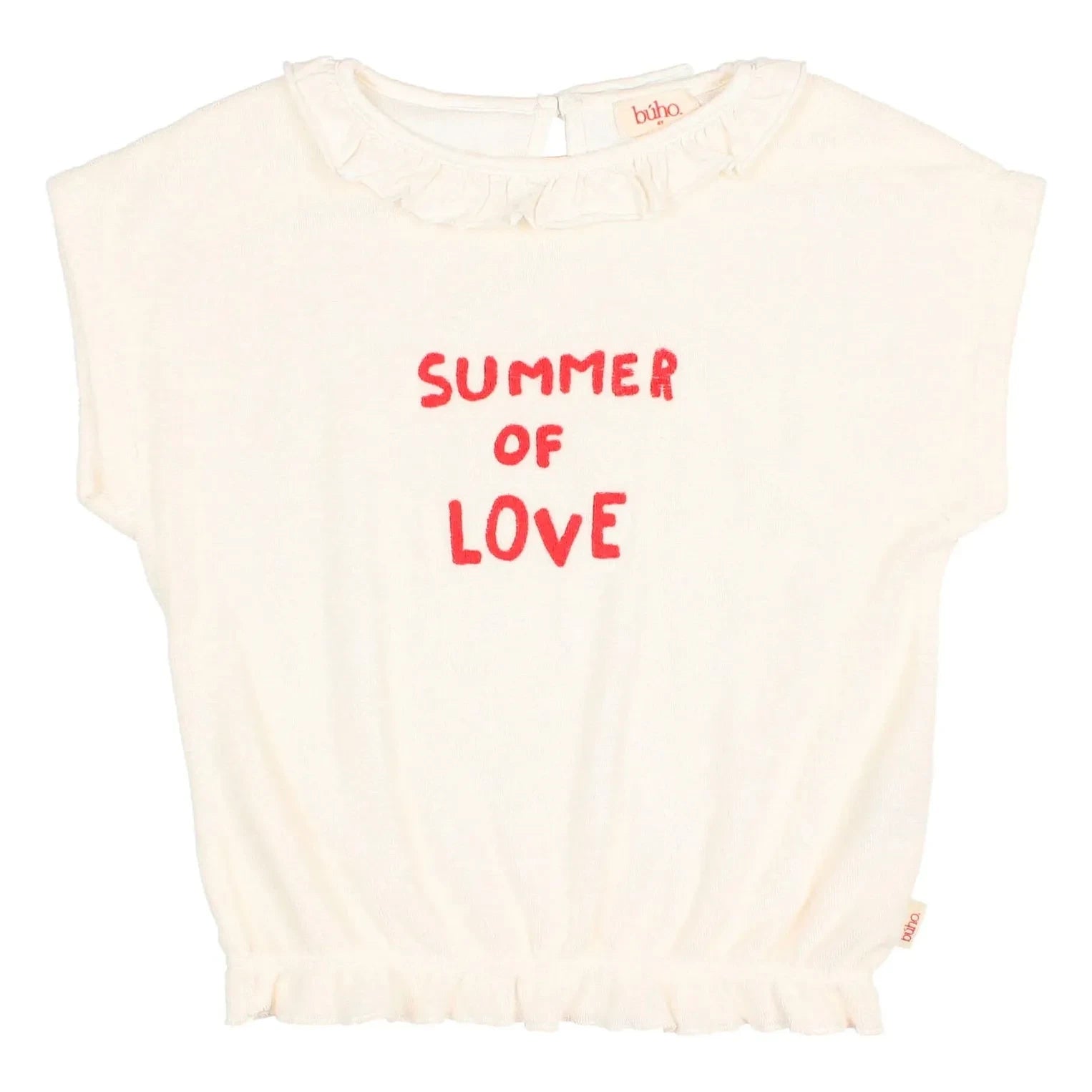 Búho - Summer Of Love Fırfırlı Terry T-Shirt | Ekru