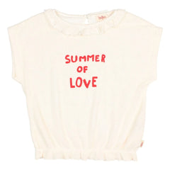 Búho - Summer Of Love Volant-Frottee-T-Shirt | Ecru