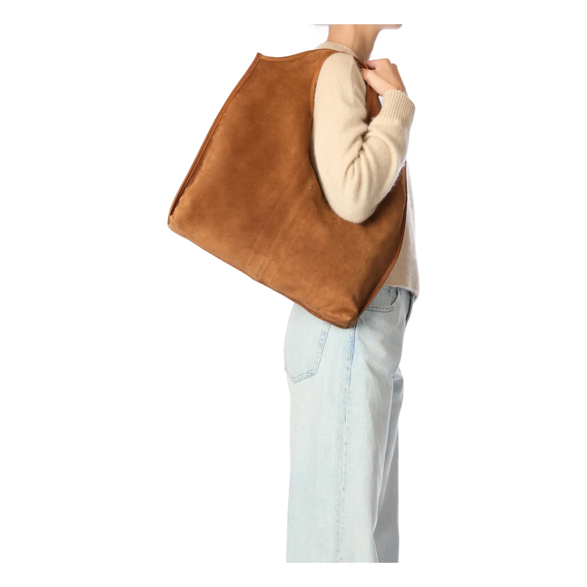 Jérôme Dreyfuss - Paco Velvet Crust Tote Çanta | Caramel