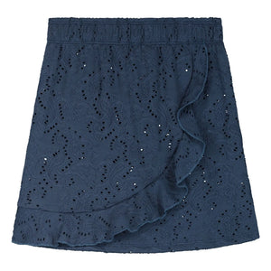 Beachlife - Strandrock mit Stickereien aus recycelter Faser | Nachtblau
