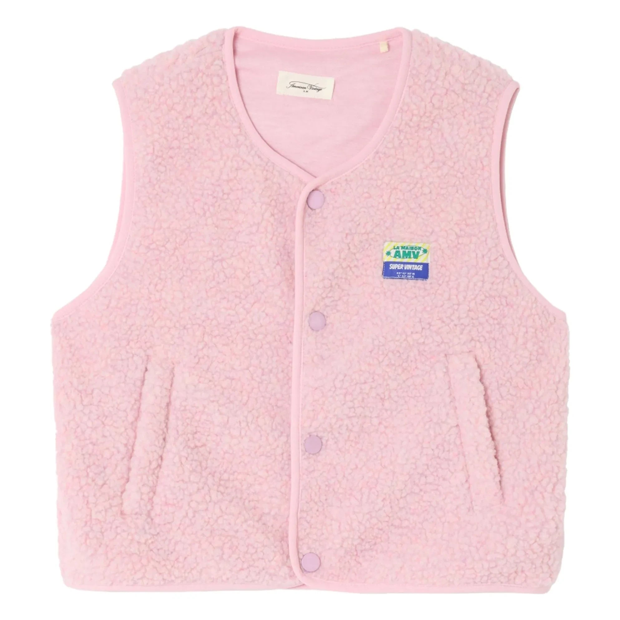 American Vintage - Sherpa Hoktown Sleeveless Jacket | Pale Pink