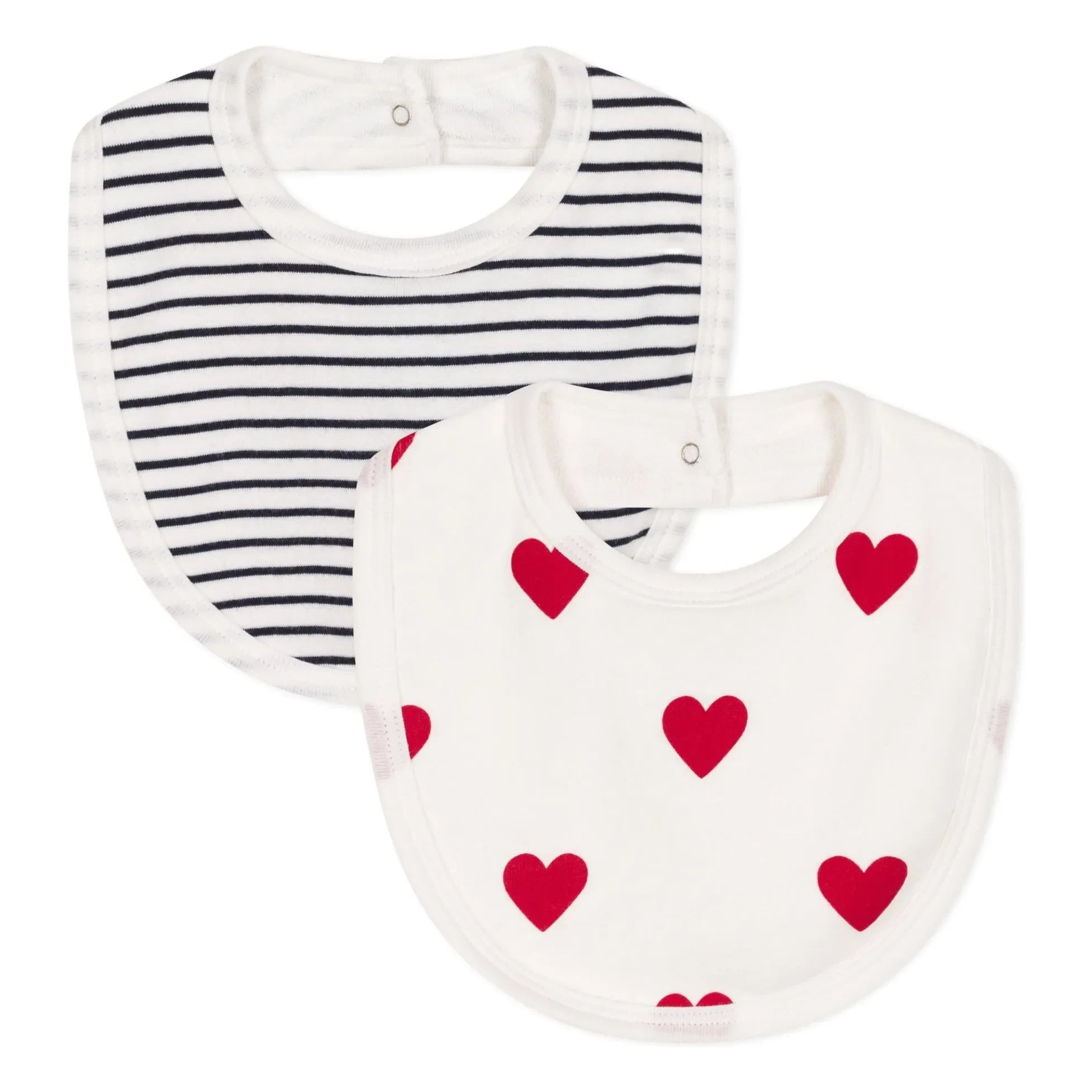 Petit Bateau - 2'li Önlük Kalp Desenli | Beyaz