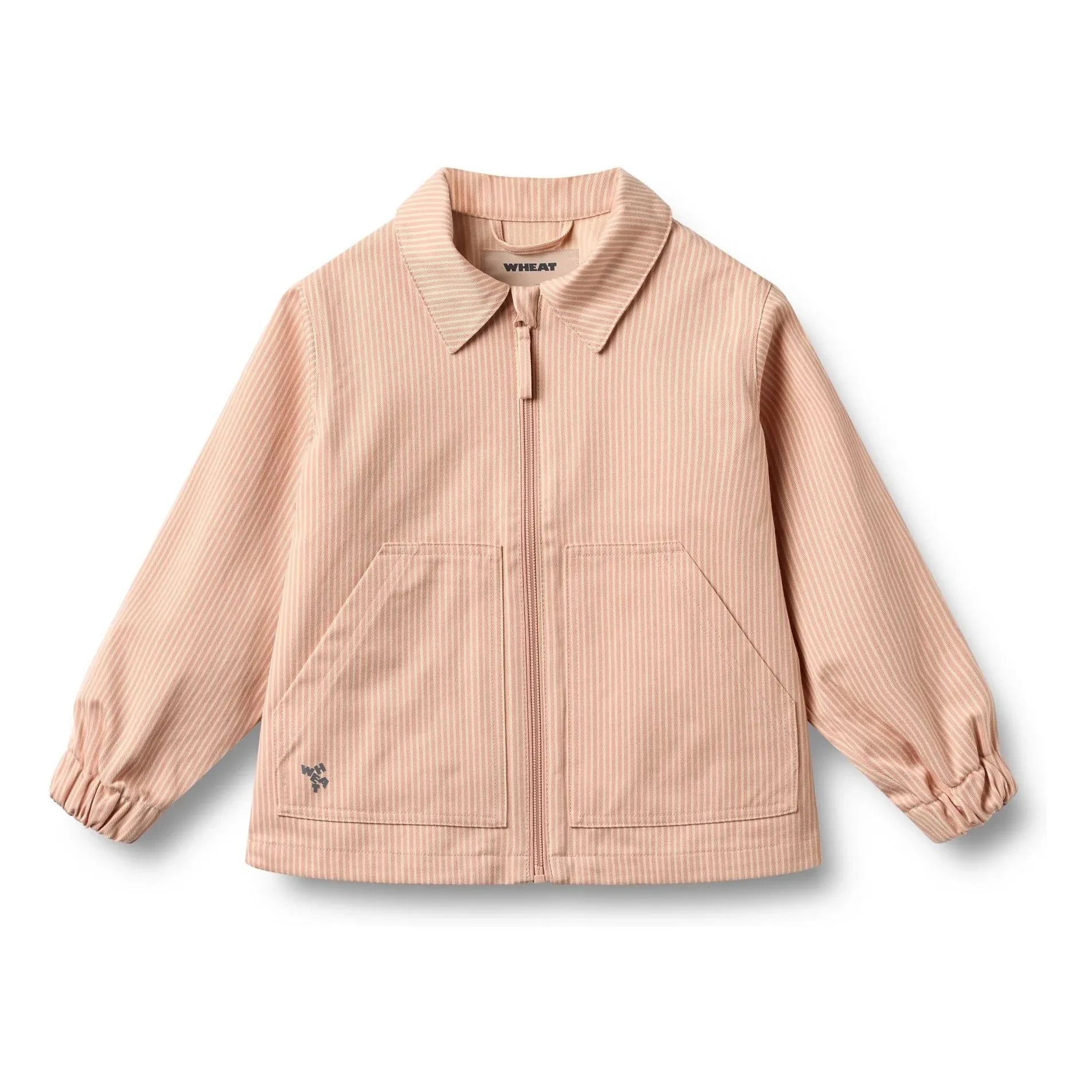 Weizen - Gestreifte Bio-Baumwolljacke Bofo | Pfirsich
