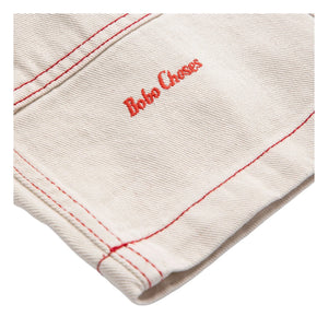 Bobo Choses - Organik Pamuklu Twill Panelli Pantolon | Beyaz