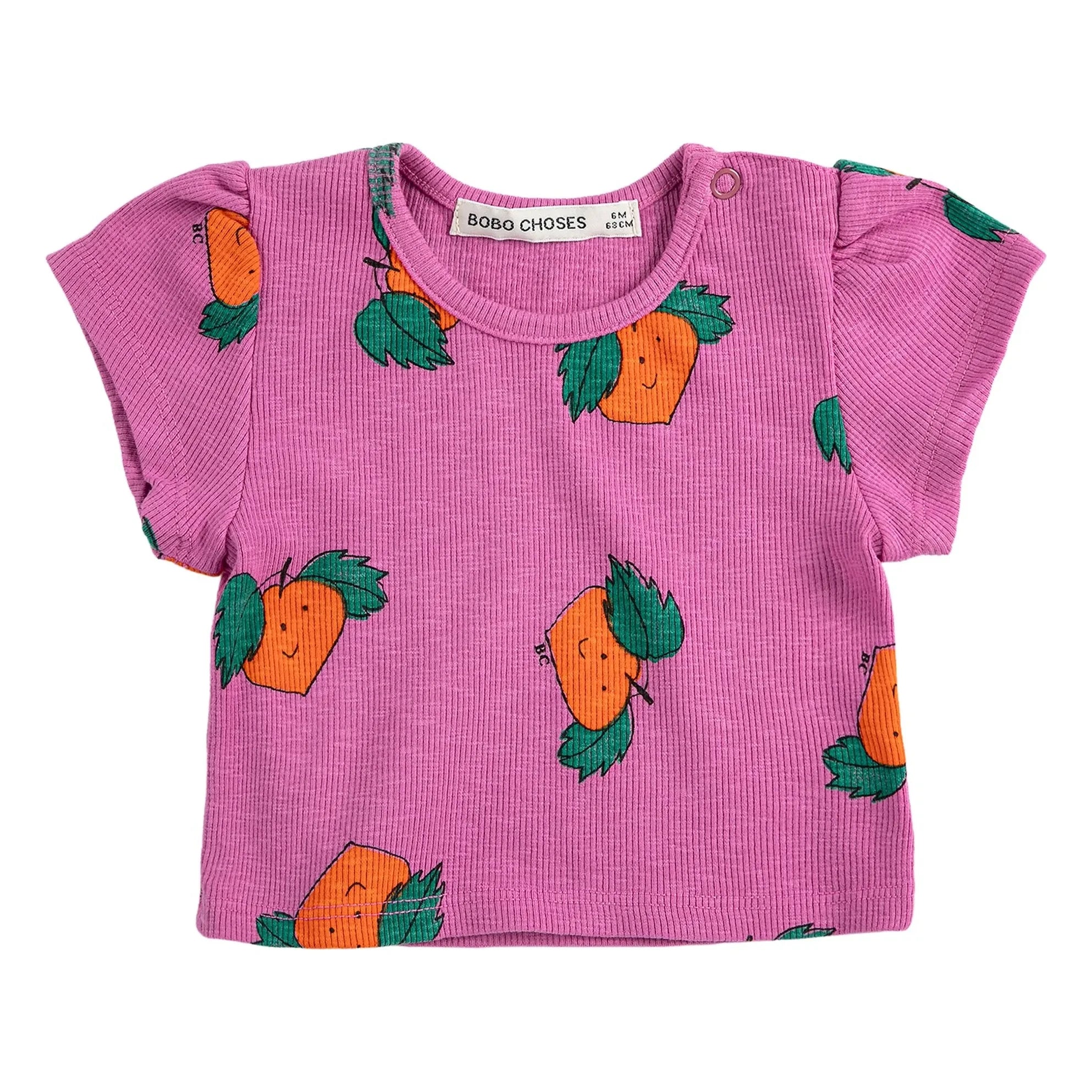 Bobo Choses - Embossed T-Shirt Organic Cotton | Orange | Purple